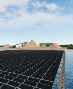 Illustration av solpark, byggd av Vattenfall.