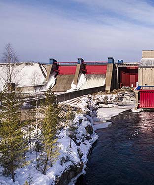 Vattenkraftverk som drivs av Skellefteå Kraft.